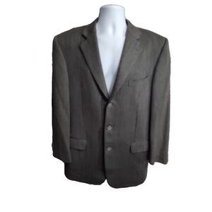 Ermenegildo Zegna Blazer Wool‎ Houndstooth Grey Button Sport Coat 42R